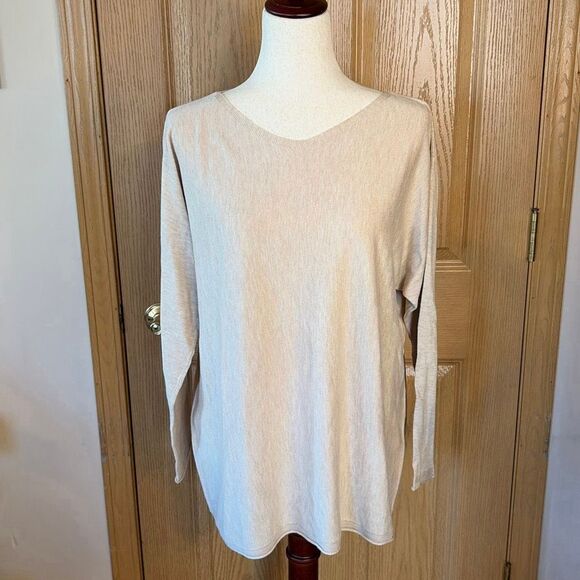 Chico’s Tan Light Weight Long Sleeve Sweater Large - Picture 1 of 6